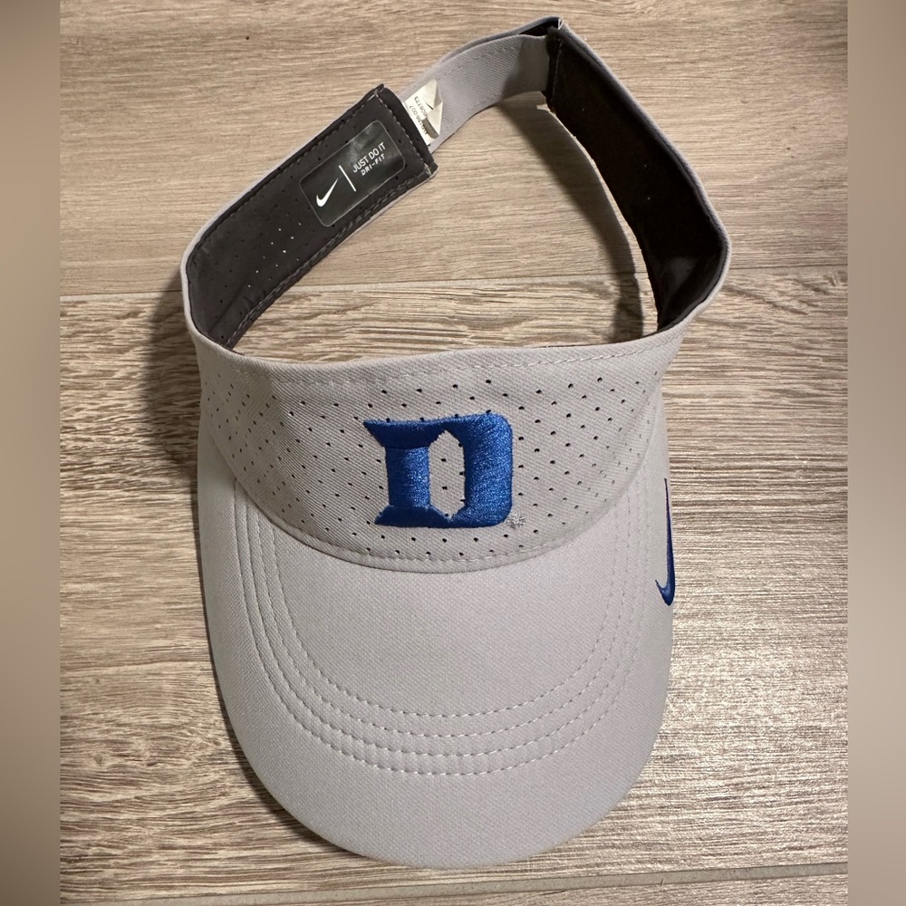 Nike Gray Visor with Duke Blue Embroidery